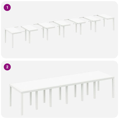 vidaXL Gartentisch Weiß 350 x 100 x 74 cm Poly-Rattan