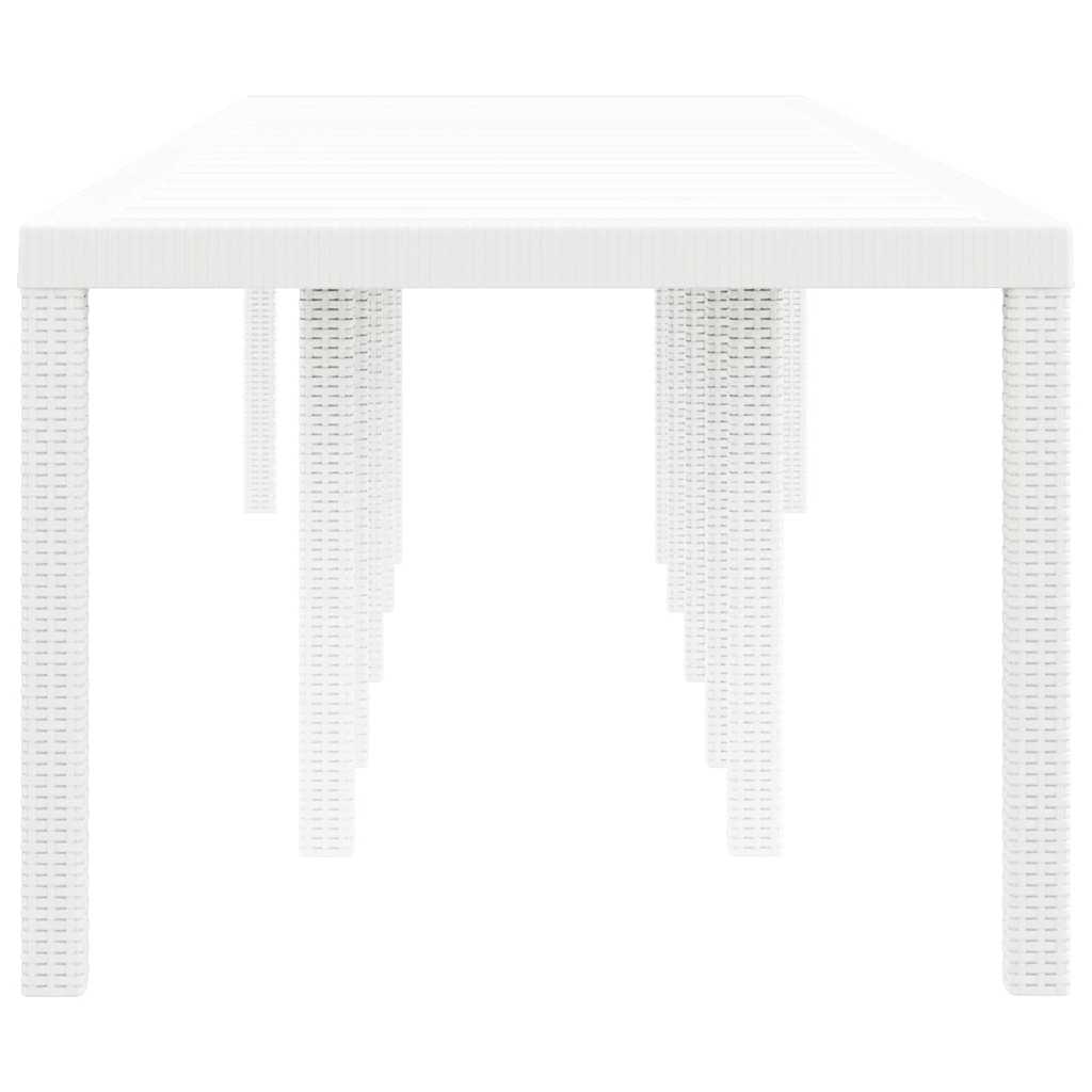 vidaXL Gartentisch Weiß 350 x 100 x 74 cm Poly-Rattan