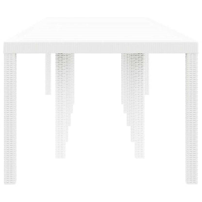 vidaXL Gartentisch Weiß 350 x 100 x 74 cm Poly-Rattan