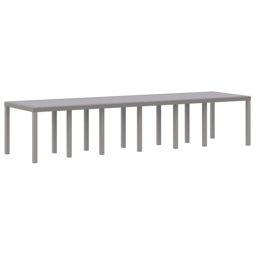 vidaXL Gartentisch Hellgrau 350 x 100 x 74 cm Poly-Rattan