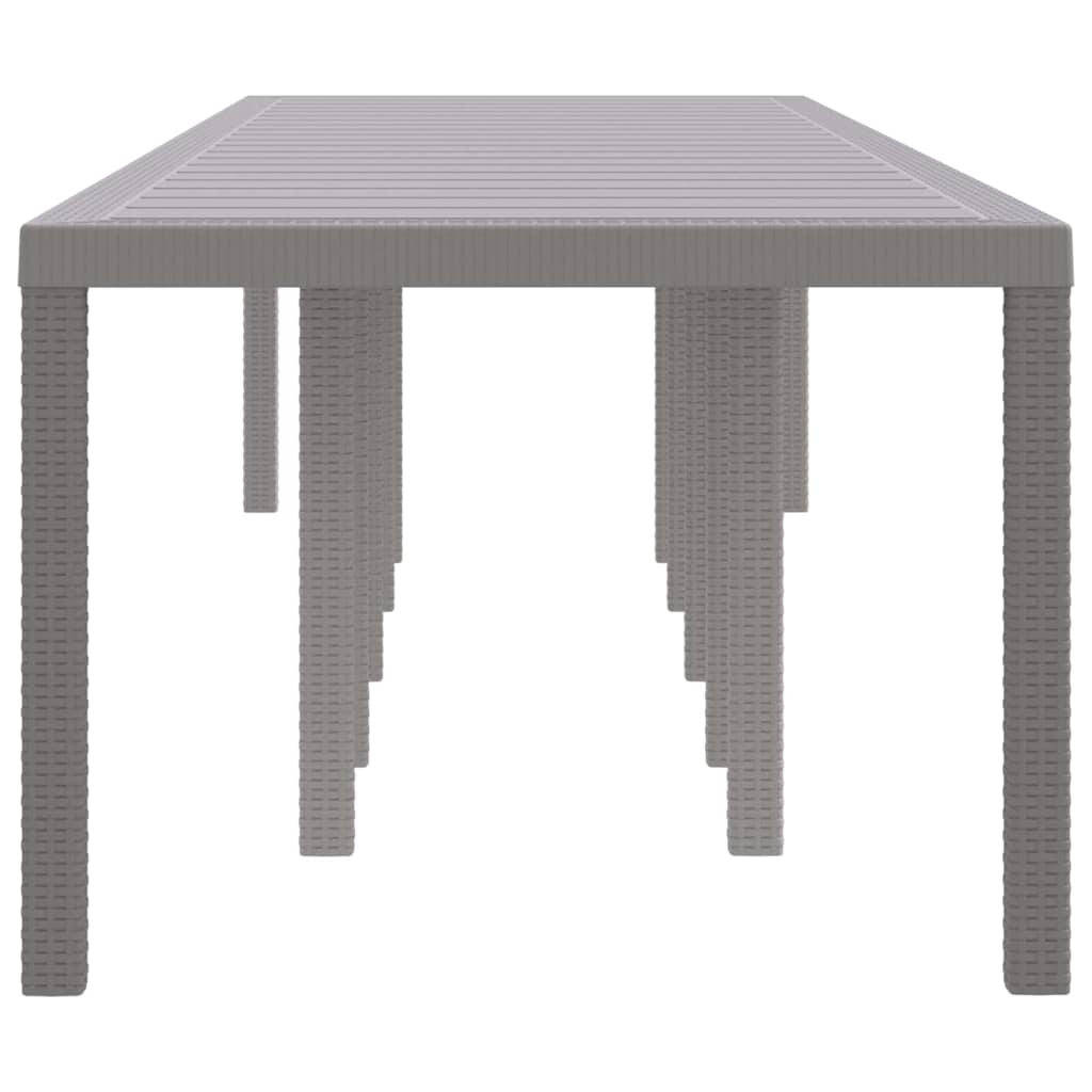 vidaXL Gartentisch Hellgrau 350 x 100 x 74 cm Poly-Rattan