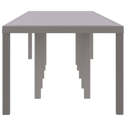 vidaXL Gartentisch Hellgrau 350 x 100 x 74 cm Poly-Rattan