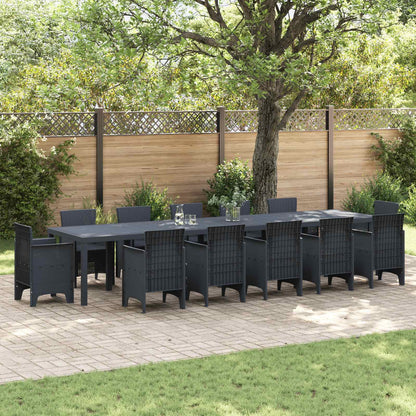 vidaXL Gartentisch Anthrazit 400 x 100 x 73 cm Poly-Rattan