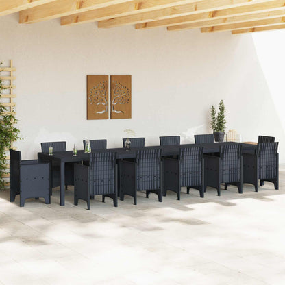 vidaXL Gartentisch Anthrazit 400 x 100 x 73 cm Poly-Rattan