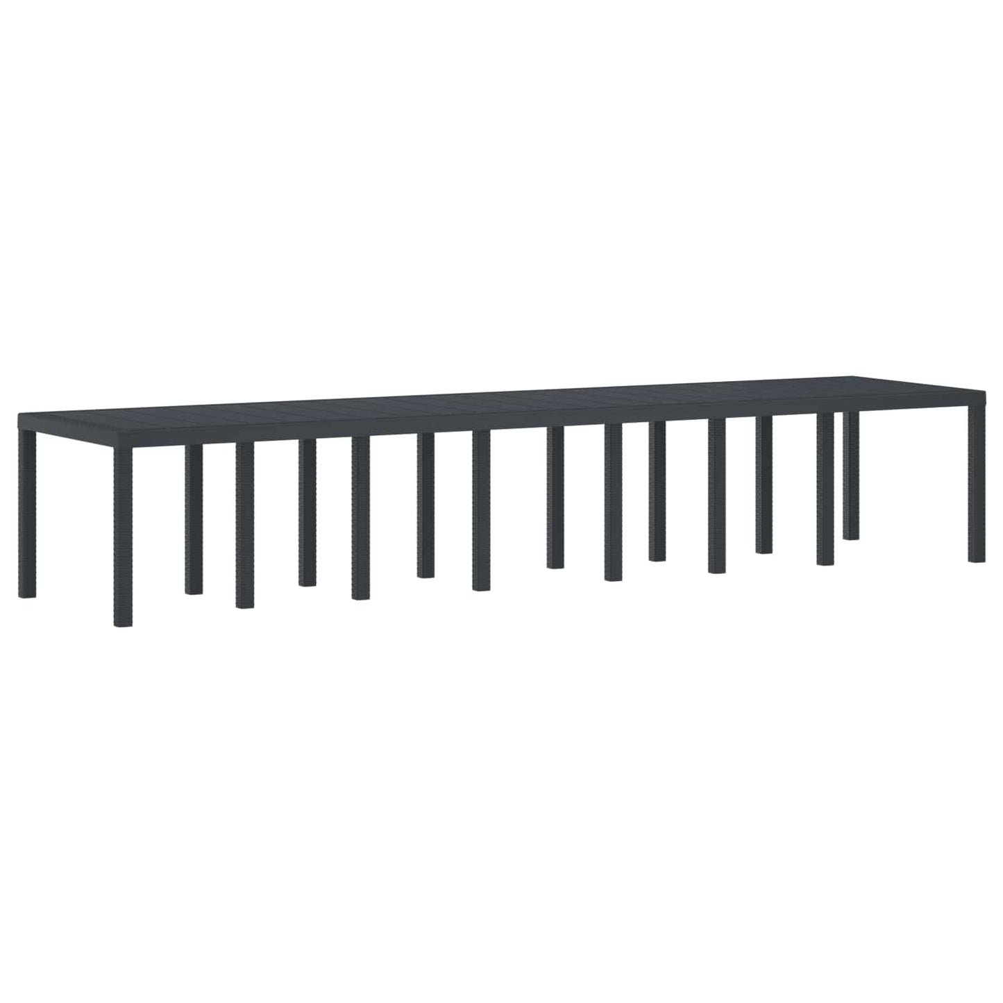 vidaXL Gartentisch Anthrazit 400 x 100 x 73 cm Poly-Rattan