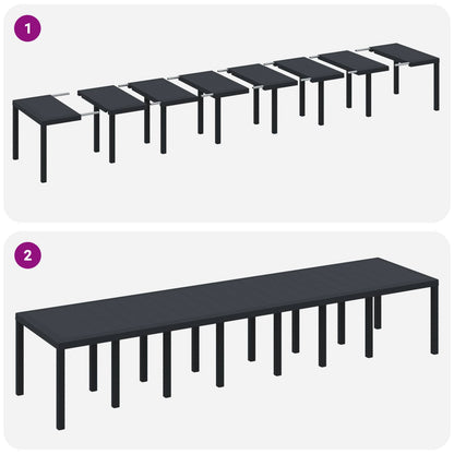 vidaXL Gartentisch Anthrazit 400 x 100 x 73 cm Poly-Rattan