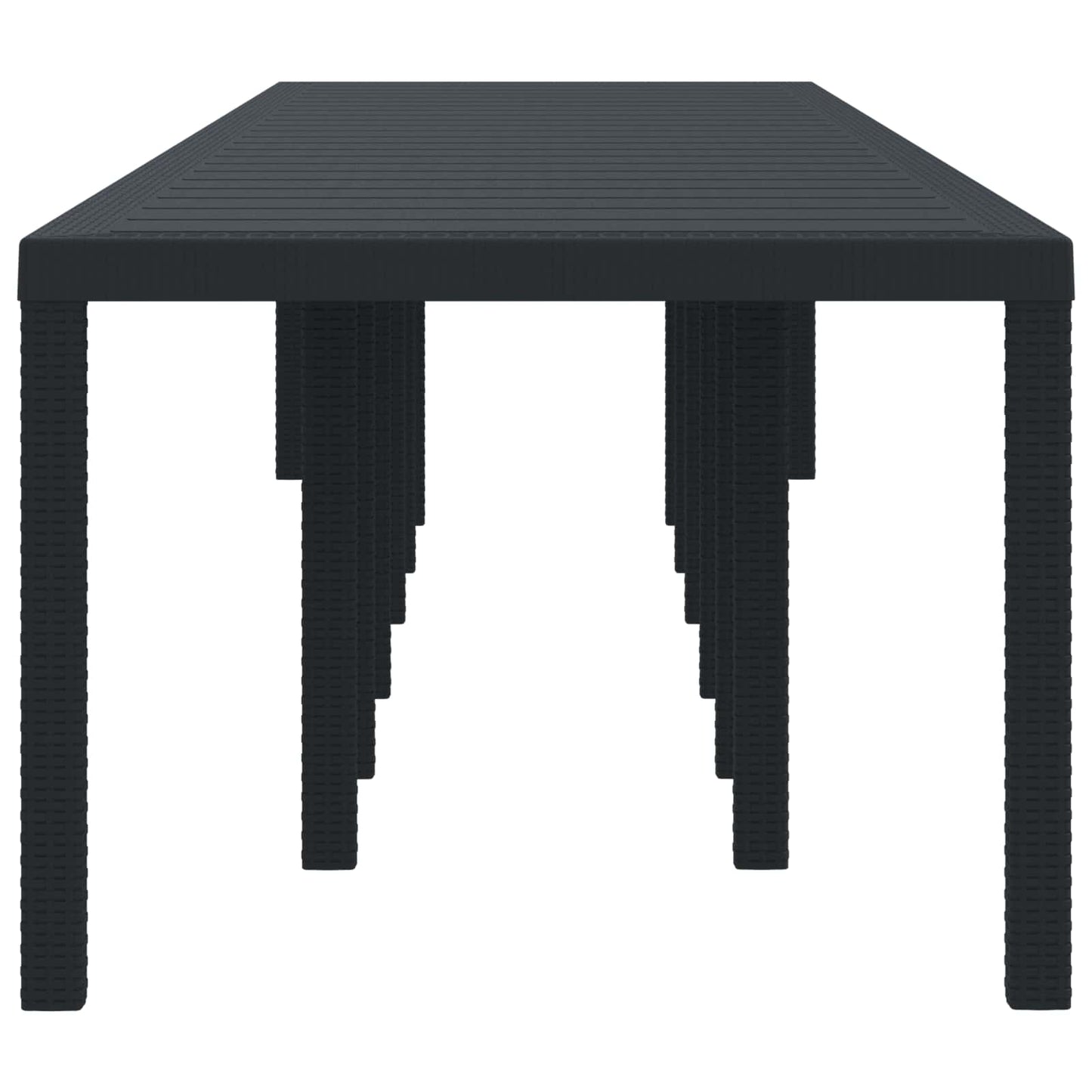 vidaXL Gartentisch Anthrazit 400 x 100 x 73 cm Poly-Rattan