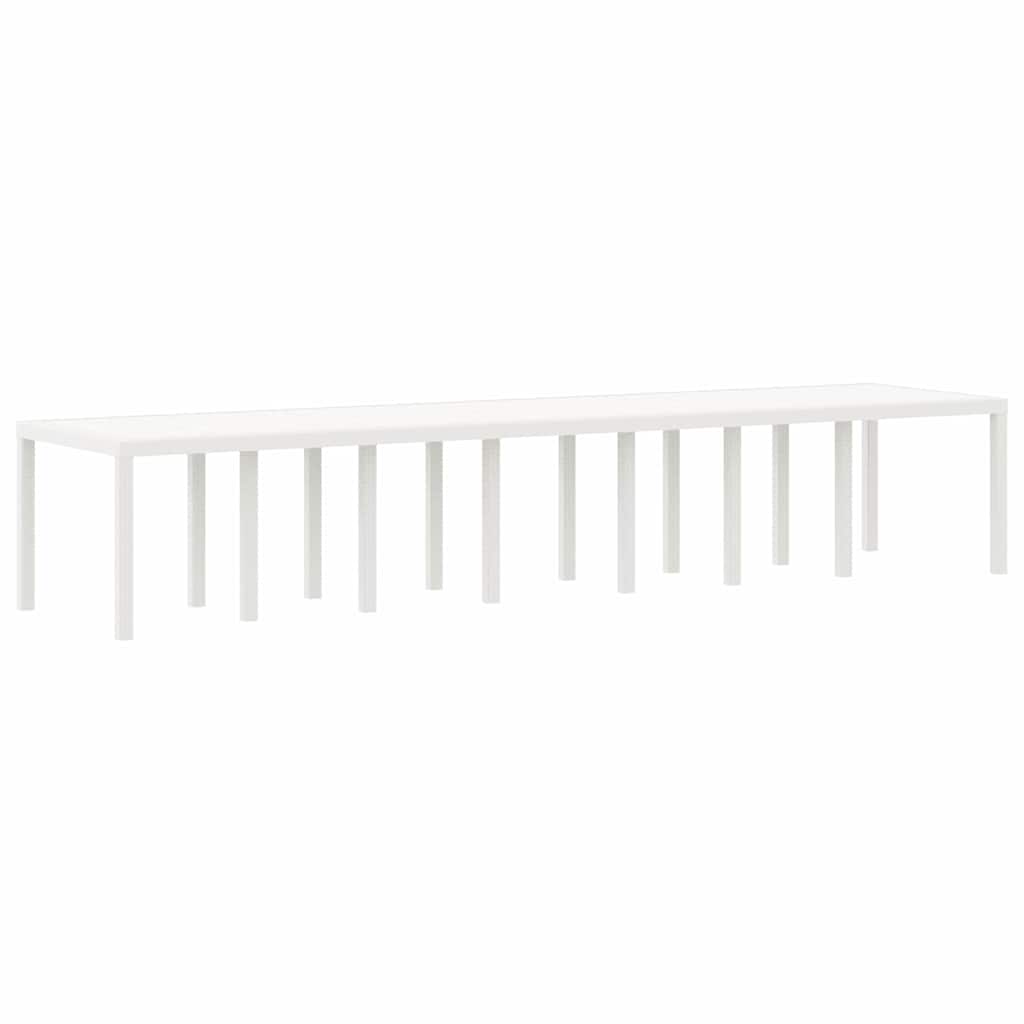 Gartentisch Weiß 400 x 100 x 73 cm Poly-Rattan