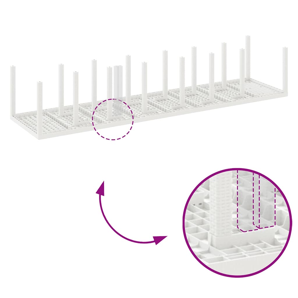 Gartentisch Weiß 400 x 100 x 73 cm Poly-Rattan