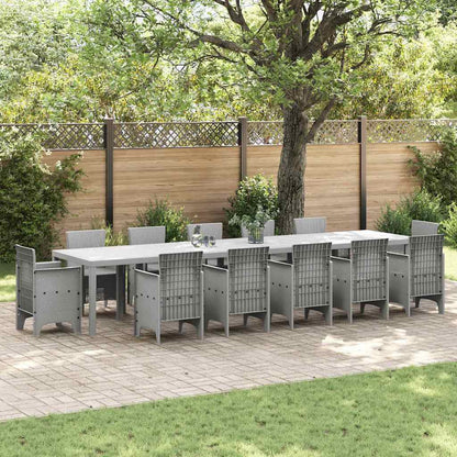vidaXL Gartentisch Hellgrau 400 x 100 x 73 cm Poly-Rattan