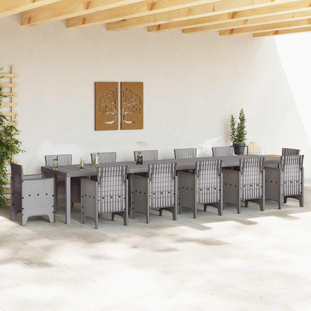 vidaXL Gartentisch Hellgrau 400 x 100 x 73 cm Poly-Rattan
