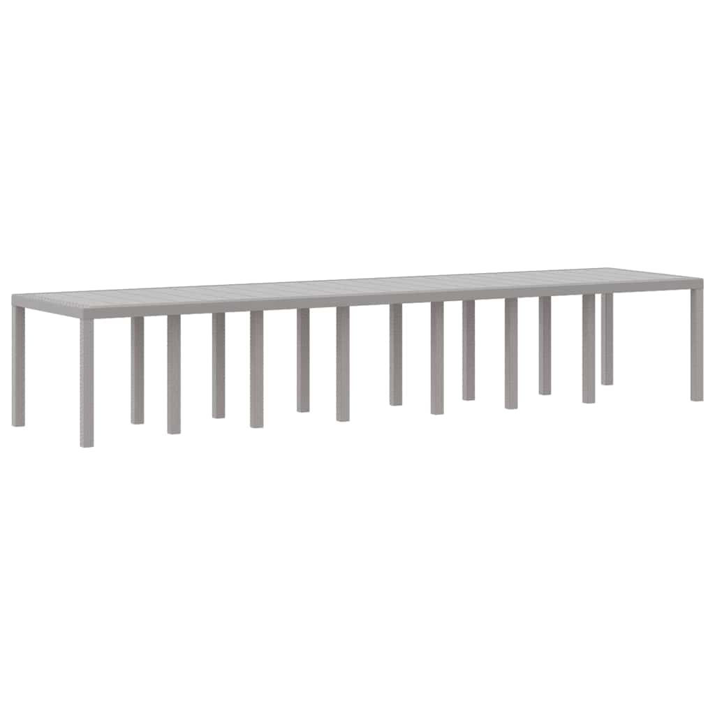 vidaXL Gartentisch Hellgrau 400 x 100 x 73 cm Poly-Rattan