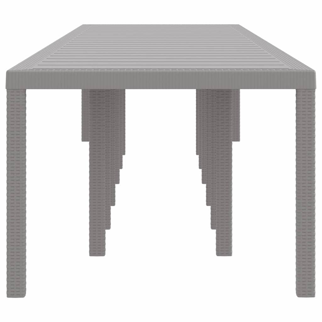 vidaXL Gartentisch Hellgrau 400 x 100 x 73 cm Poly-Rattan