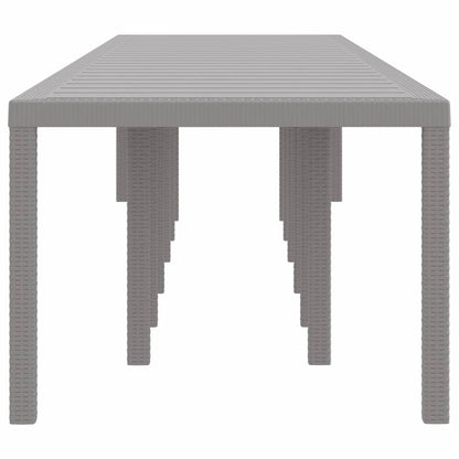 vidaXL Gartentisch Hellgrau 400 x 100 x 73 cm Poly-Rattan