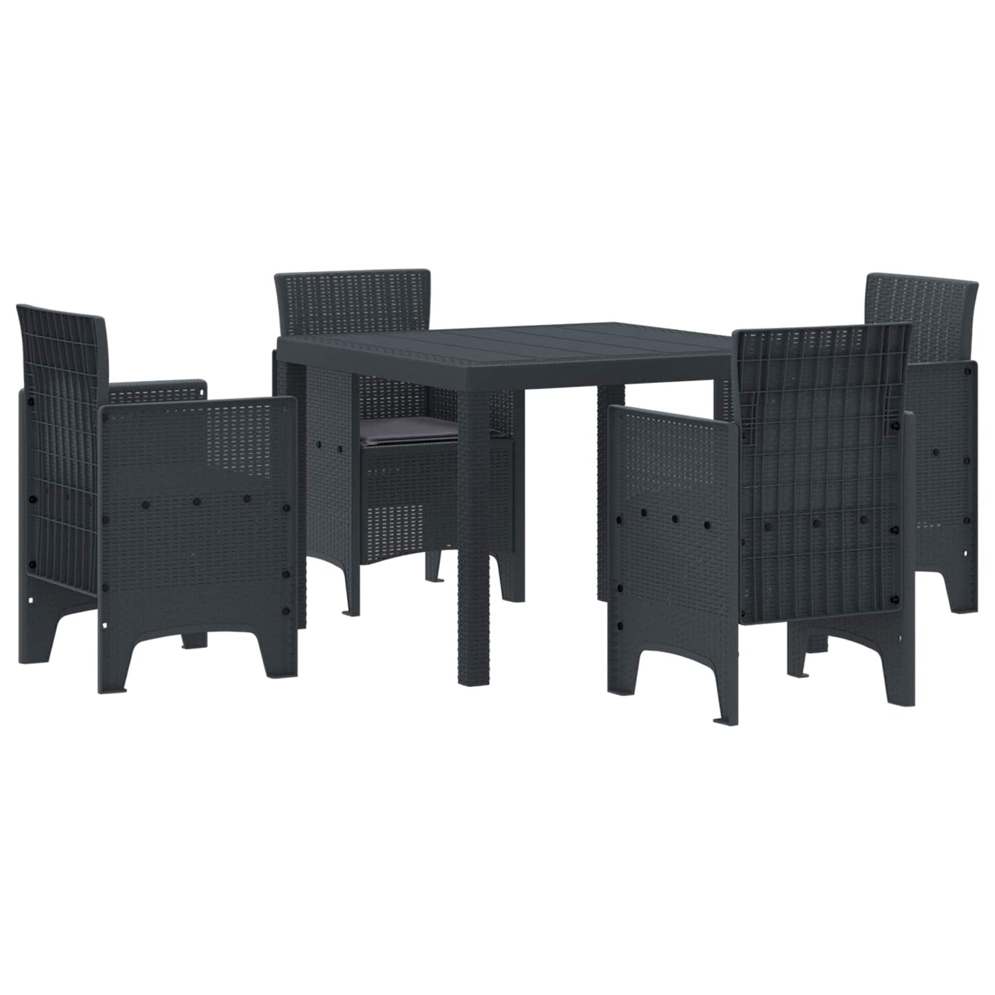vidaXL Garten Essgruppe 5 pcs Anthrazit Polypropylen