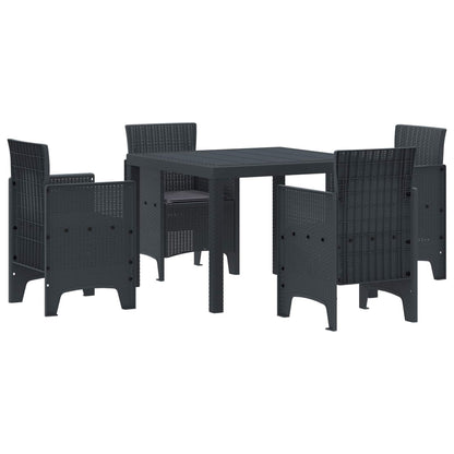 vidaXL Garten Essgruppe 5 pcs Anthrazit Polypropylen