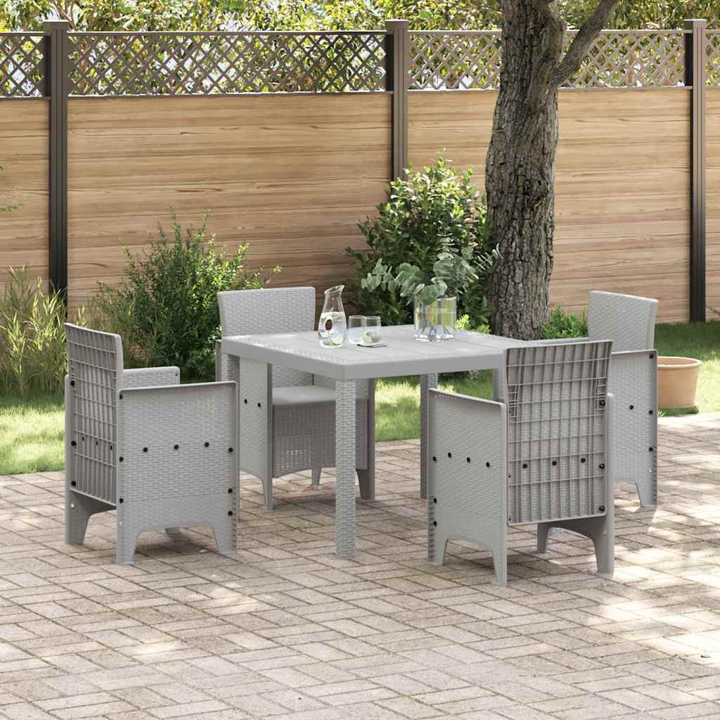 vidaXL Garten Essgruppe 5 pcs Hellgrau Polypropylen