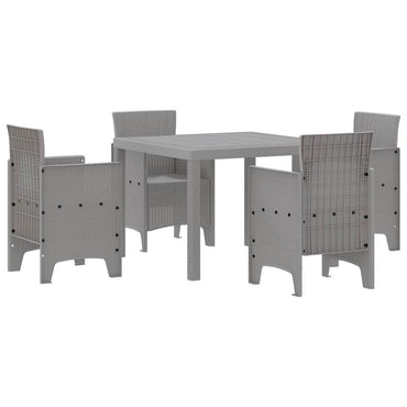 vidaXL Garten Essgruppe 5 pcs Hellgrau Polypropylen