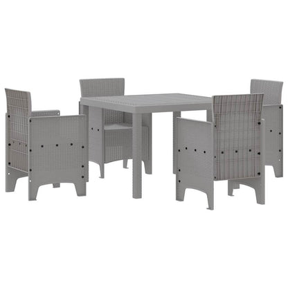 vidaXL Garten Essgruppe 5 pcs Hellgrau Polypropylen