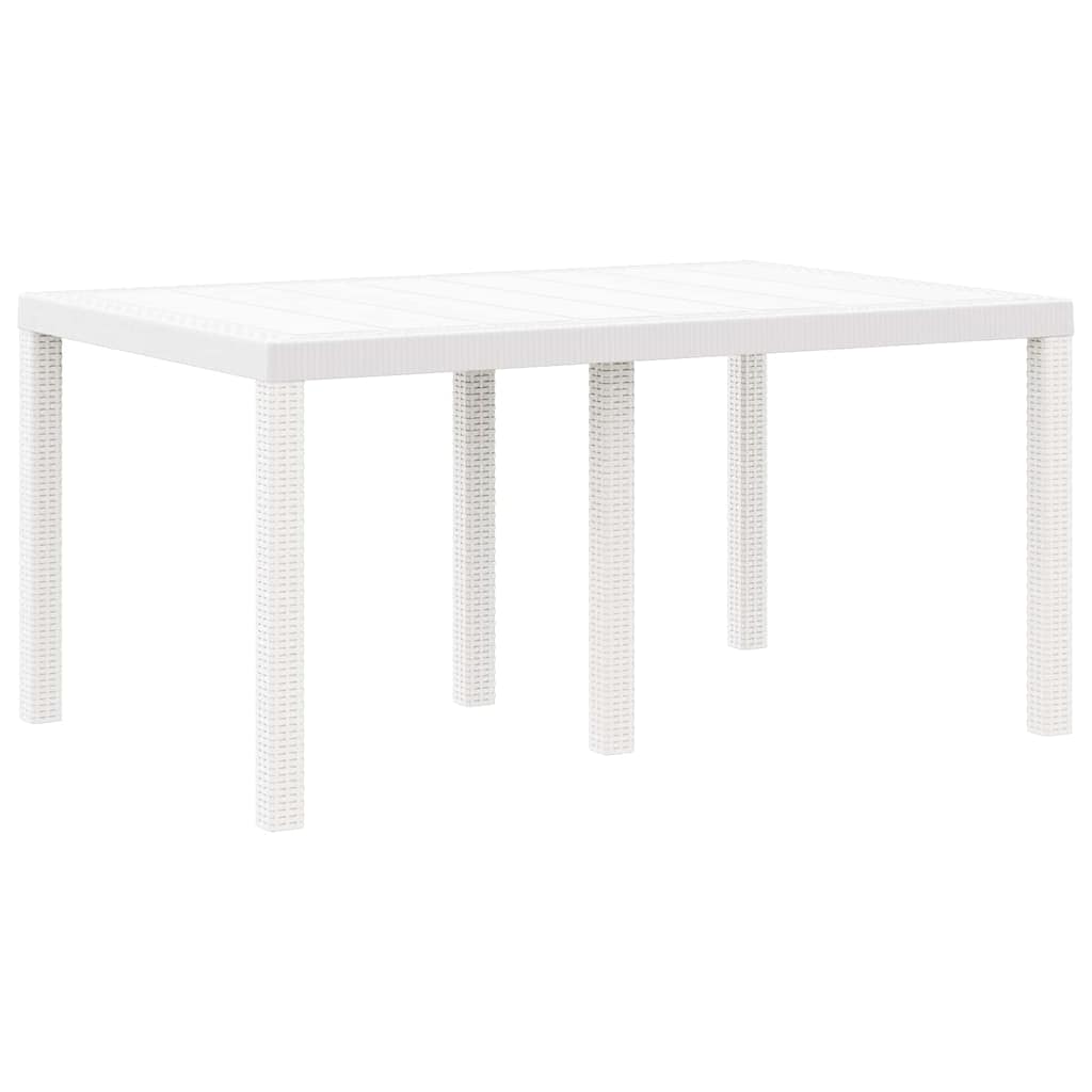 vidaXL Garten Essgruppe 7 pcs Weiß Polt Rattan