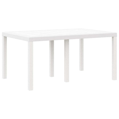 vidaXL Garten Essgruppe 7 pcs Weiß Polt Rattan