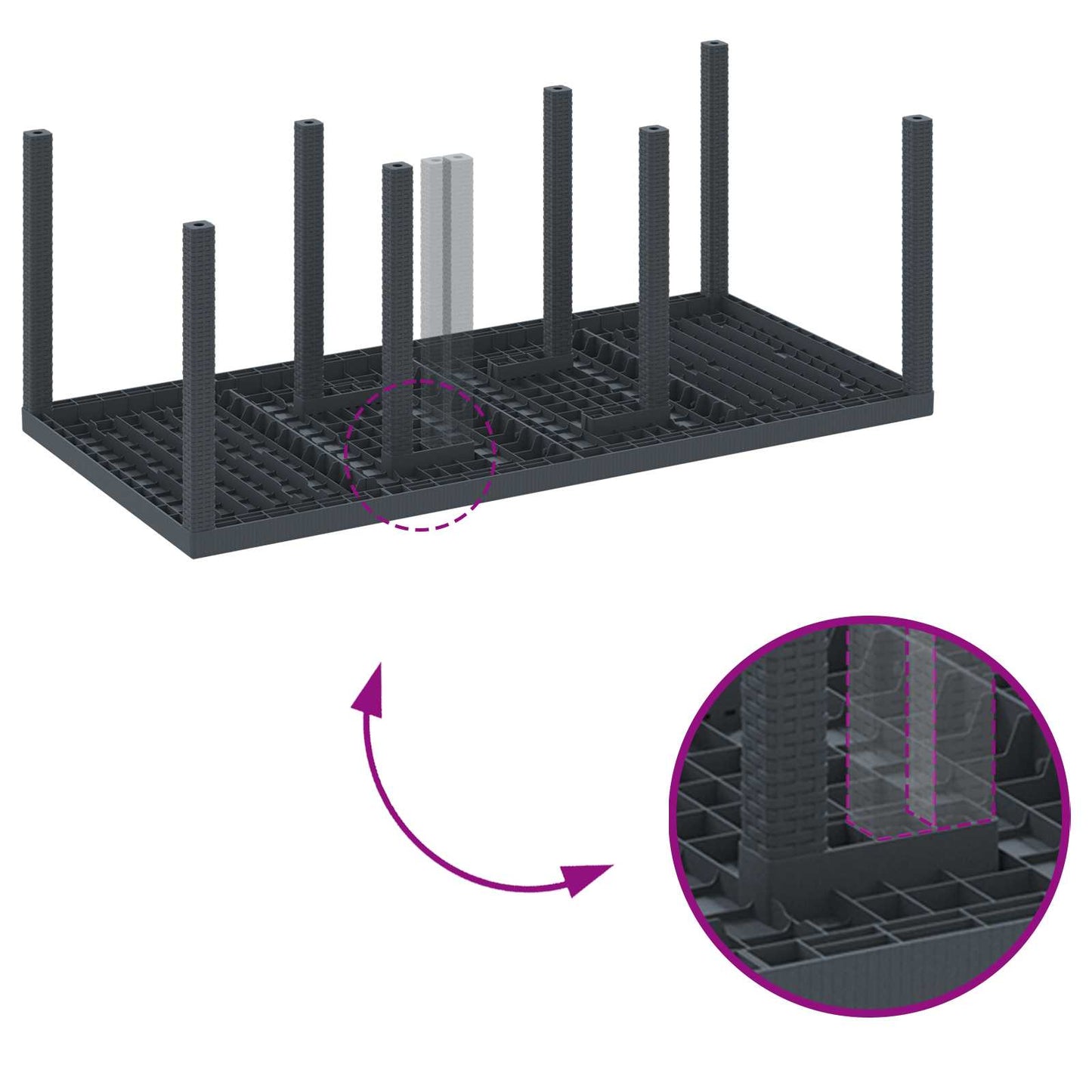 Garten Essgruppe 9 pcs Anthrazit Polypropylen