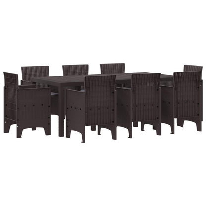 vidaXL Garten Essgruppe 9 pcs Braun Polypropylen