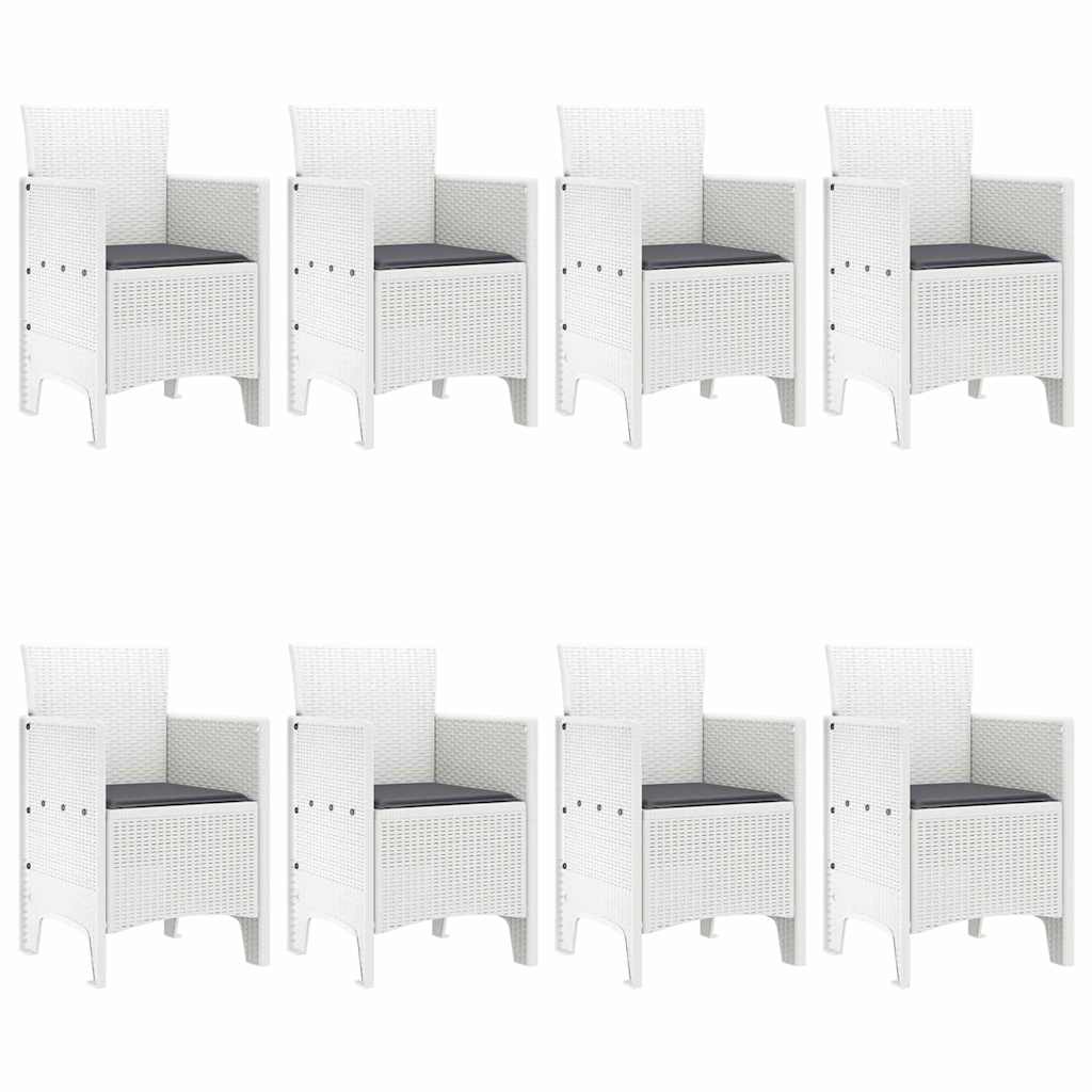 Garten Essgruppe 9 pcs Weiß Polypropylen