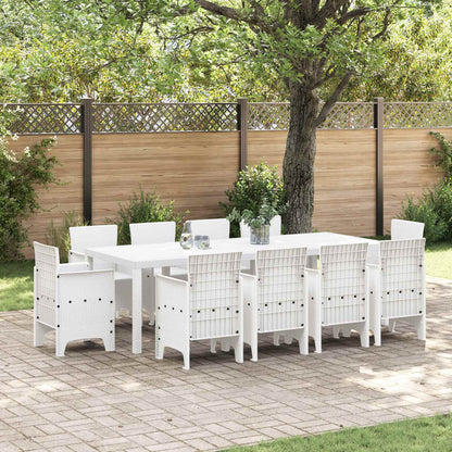 vidaXL Garten Essgruppe 11 pcs Weiß Polypropylen
