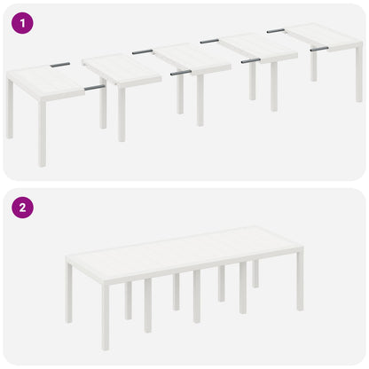 vidaXL Garten Essgruppe 11 pcs Weiß Polypropylen