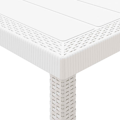vidaXL Garten Essgruppe 11 pcs Weiß Polypropylen
