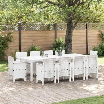 vidaXL Garten Essgruppe 11 pcs Weiß Polypropylen