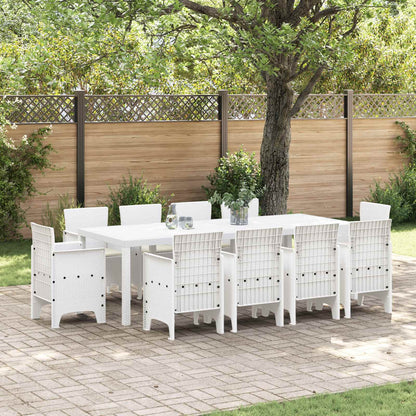 vidaXL Garten Essgruppe 11 pcs Weiß Polypropylen