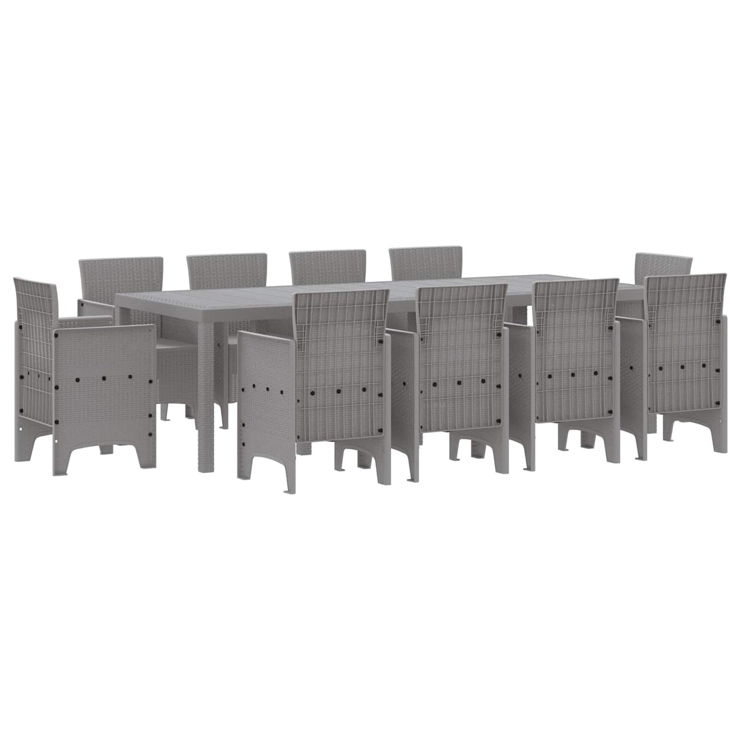 vidaXL Garten Essgruppe 11 pcs Hellgrau Polypropylen