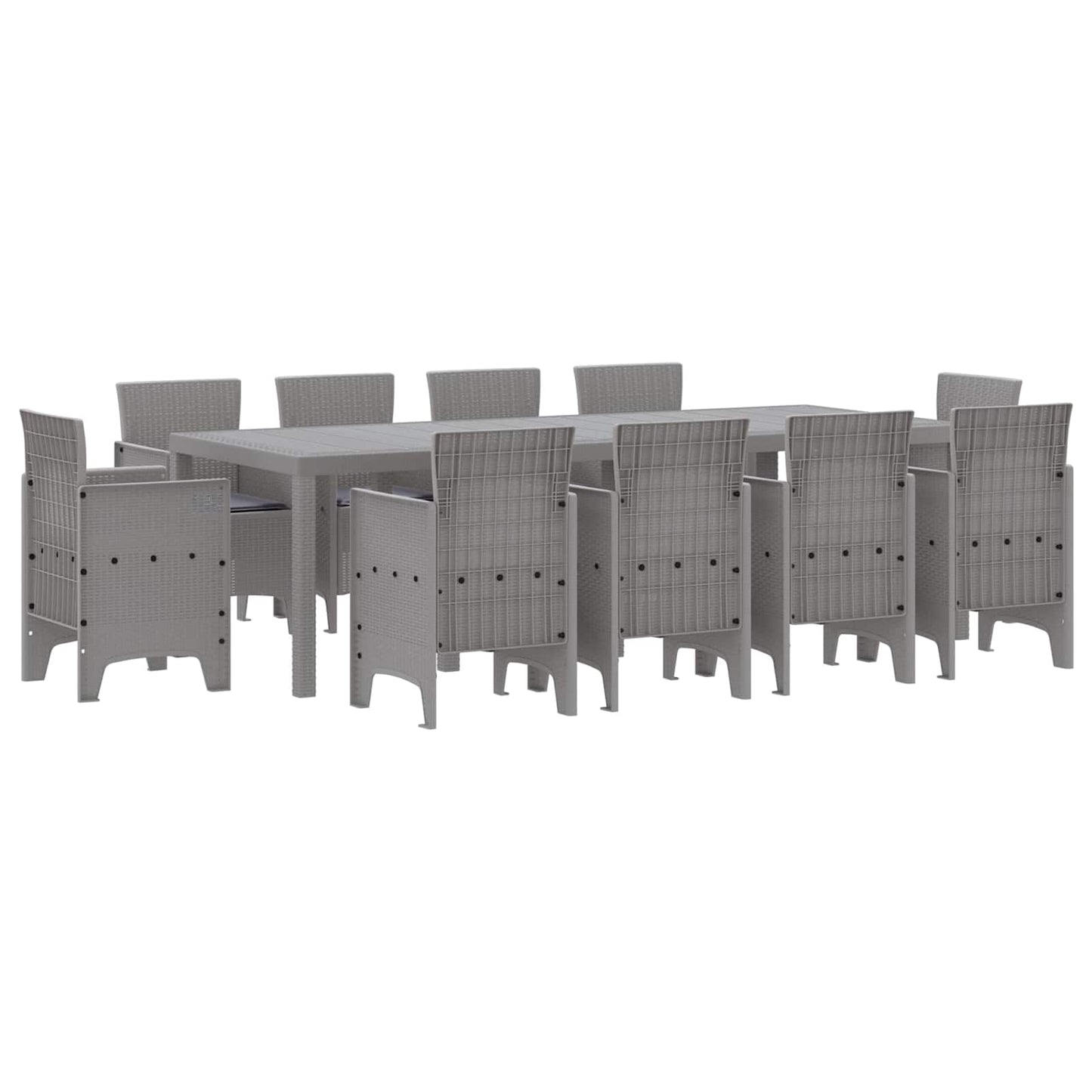 vidaXL Garten Essgruppe 11 pcs Hellgrau Polypropylen