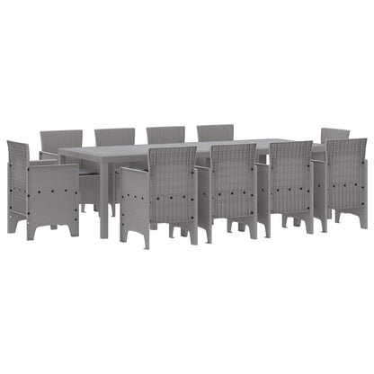vidaXL Garten Essgruppe 11 pcs Hellgrau Polypropylen