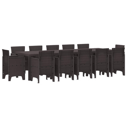 vidaXL Salon de jardin à dîner 13 pcs Résine tressée Marron