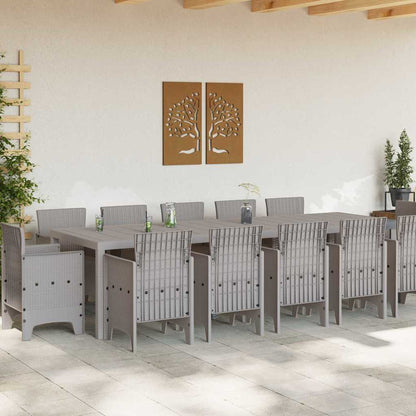 vidaXL Garten Essgruppe 13 pcs Hellgrau Poly Rattan