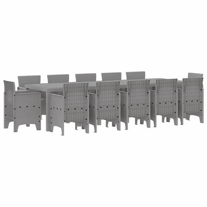 vidaXL Garten Essgruppe 13 pcs Hellgrau Poly Rattan