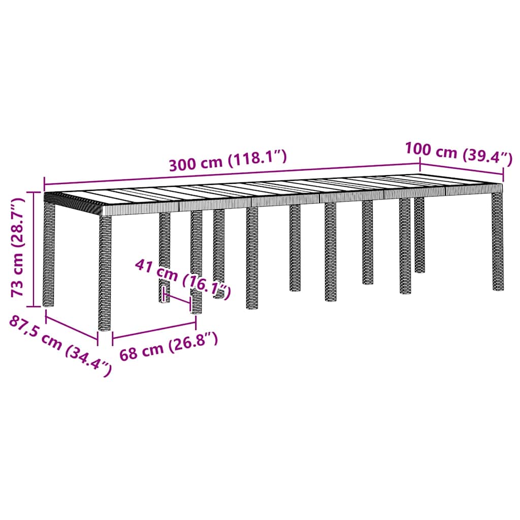 vidaXL Garten Essgruppe 13 pcs Hellgrau Poly Rattan