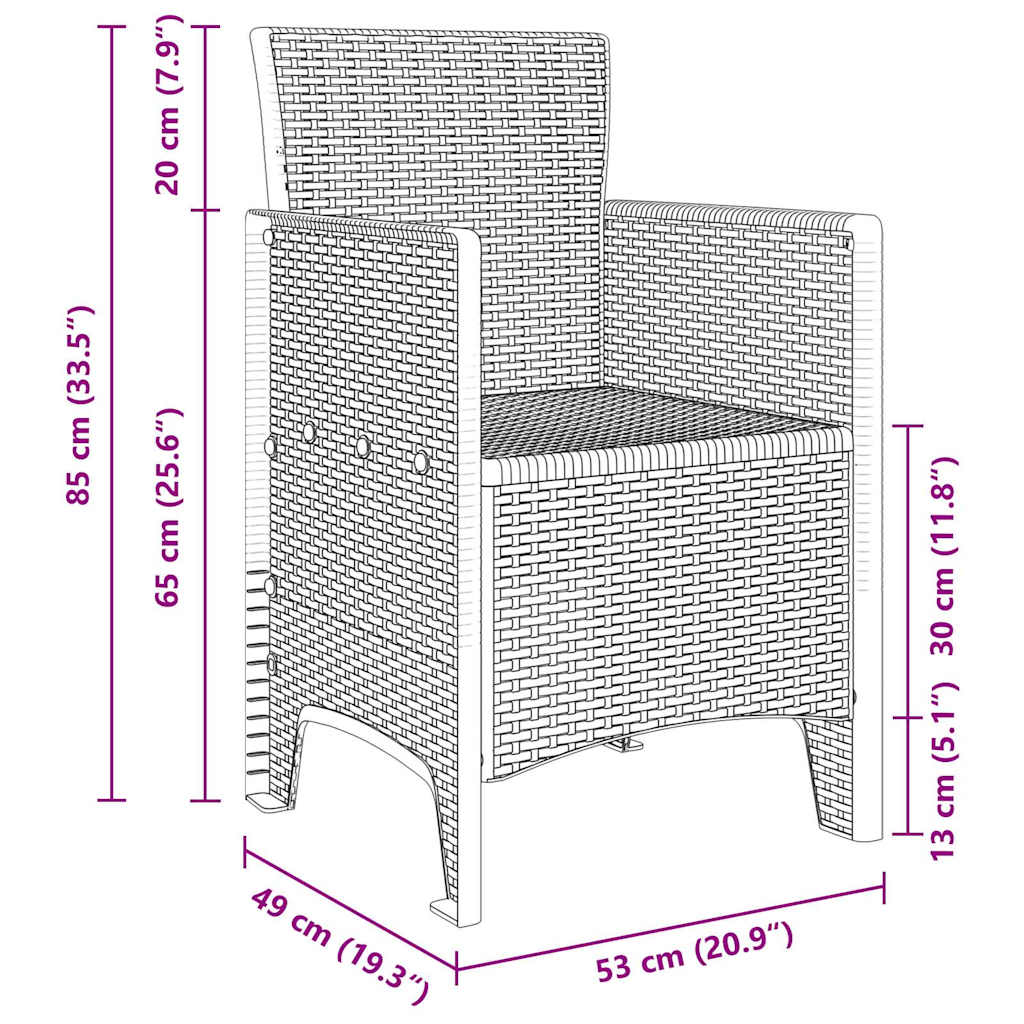 vidaXL Garten Essgruppe 13 pcs Hellgrau Poly Rattan