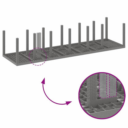 Garten Essgruppe 15 pcs Hellgrau Polt Rattan