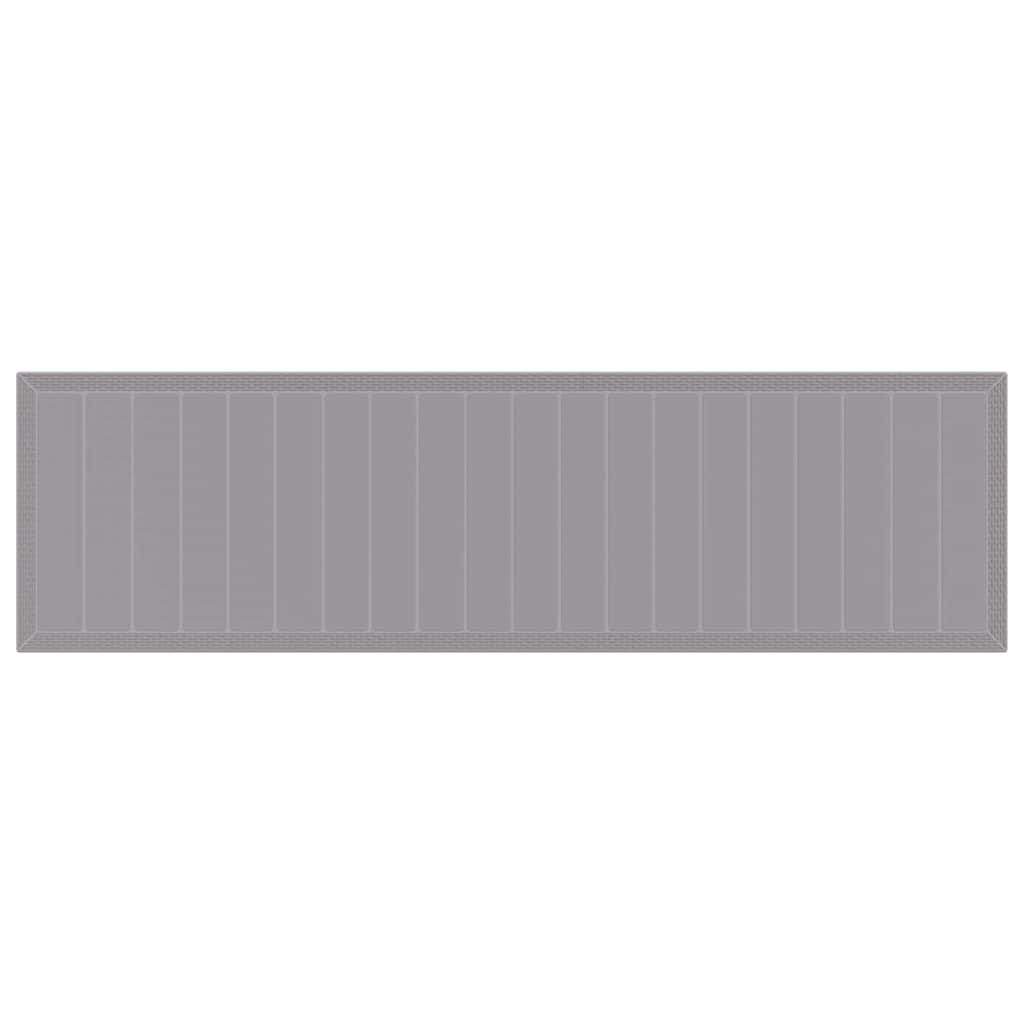 vidaXL Garten Essgruppe 15 pcs Hellgrau Polt Rattan