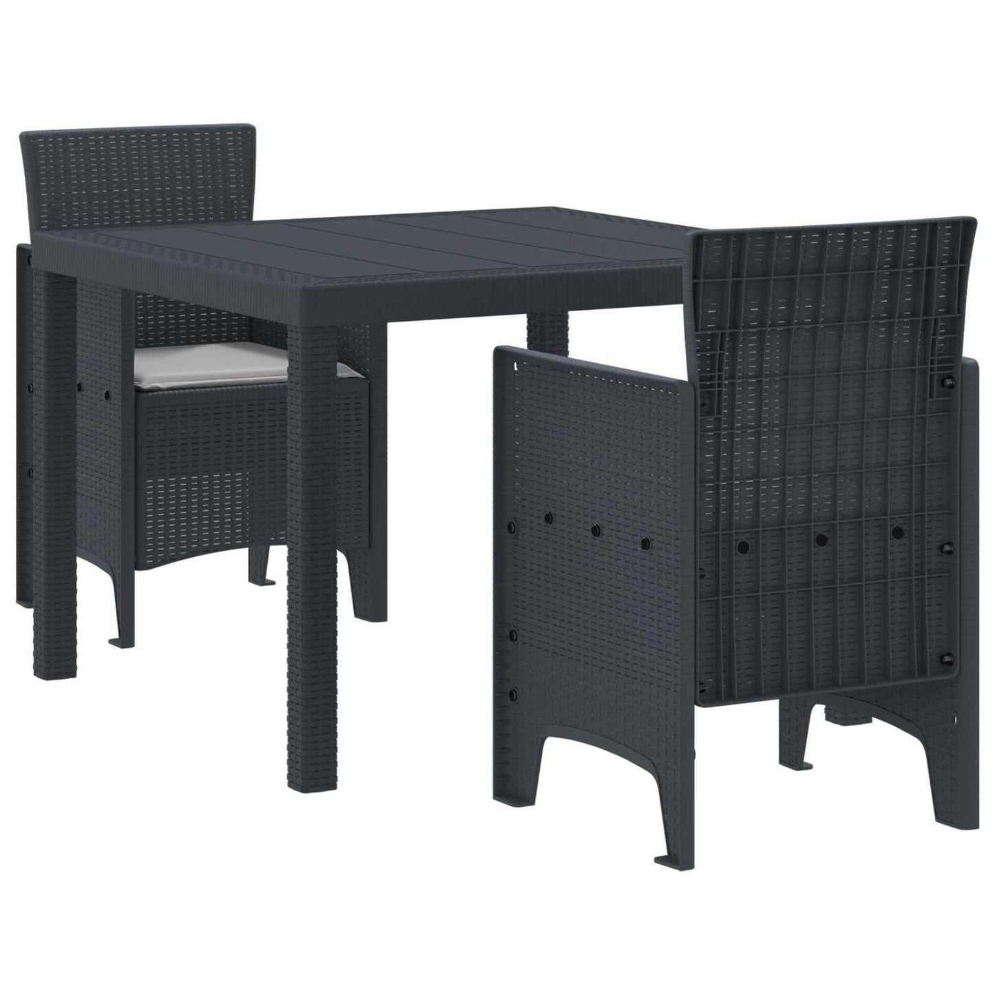 vidaXL Garten Essgruppe 3 pcs Anthrazit Polypropylen
