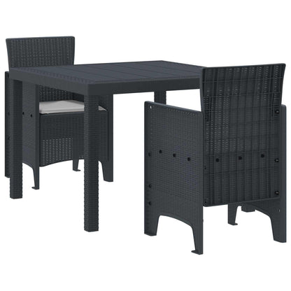 vidaXL Garten Essgruppe 3 pcs Anthrazit Polypropylen