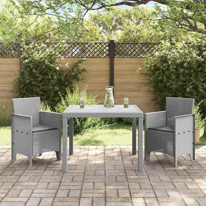 vidaXL Garten Essgruppe 3 pcs Hellgrau Polypropylen