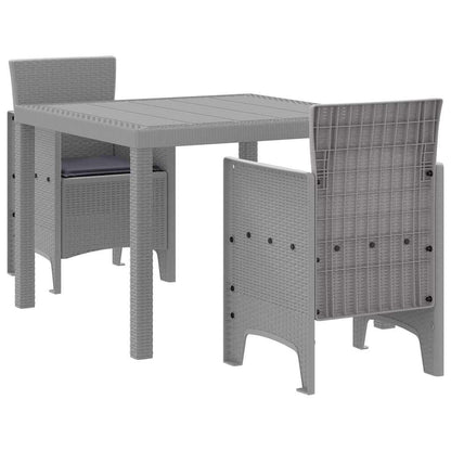 vidaXL Garten Essgruppe 3 pcs Hellgrau Polypropylen