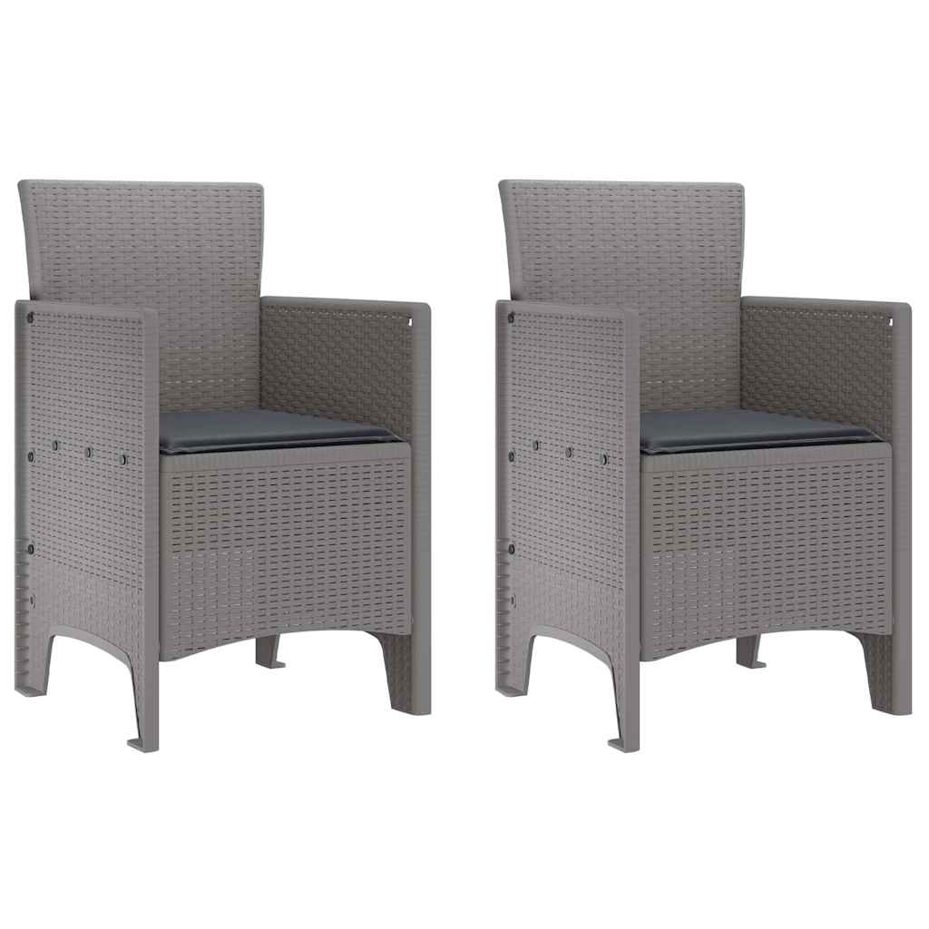 vidaXL Garten Essgruppe 3 pcs Hellgrau Polypropylen