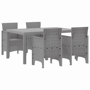 vidaXL Garten Essgruppe 5 pcs Hellgrau Polt Rattan