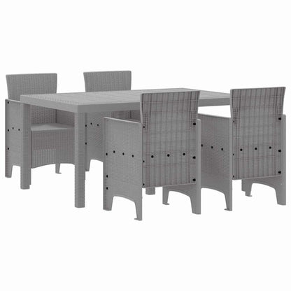vidaXL Garten Essgruppe 5 pcs Hellgrau Polt Rattan